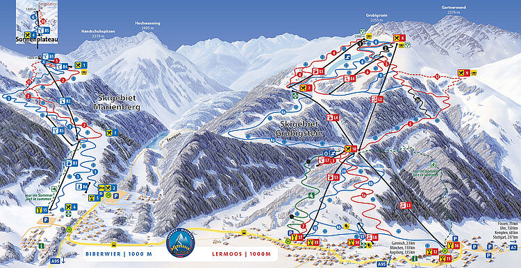 Current trail map Lermoos - Biberwier