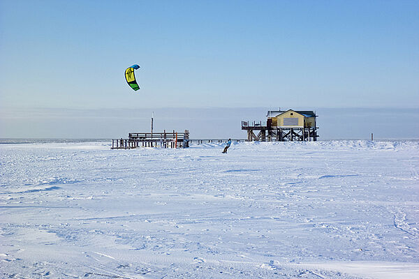 Winter kite north sea coast