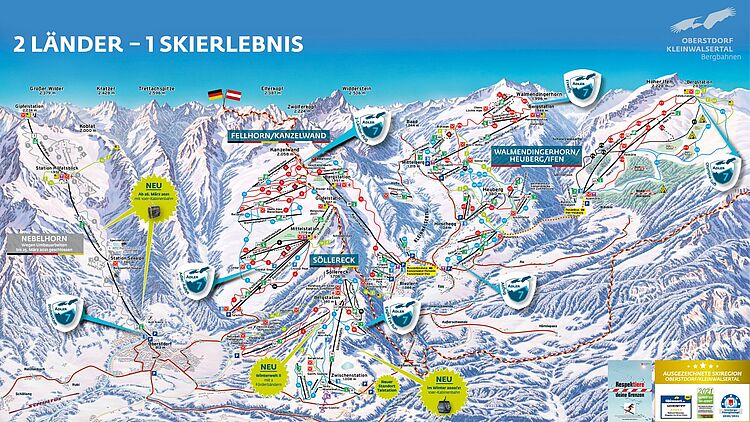 Pistenplan Oberstdorf Kleinwalsertal aktuell