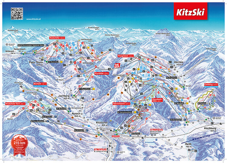 Pistenplan KitzSki - Jochberg aktuell