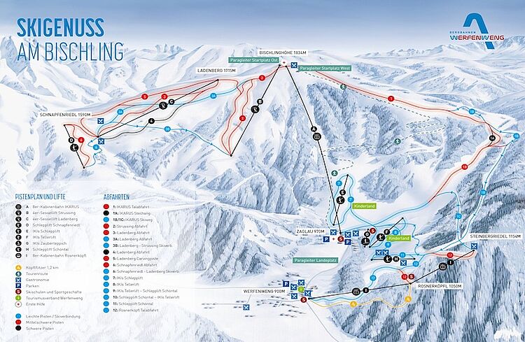 Current trail map of Werfenweng