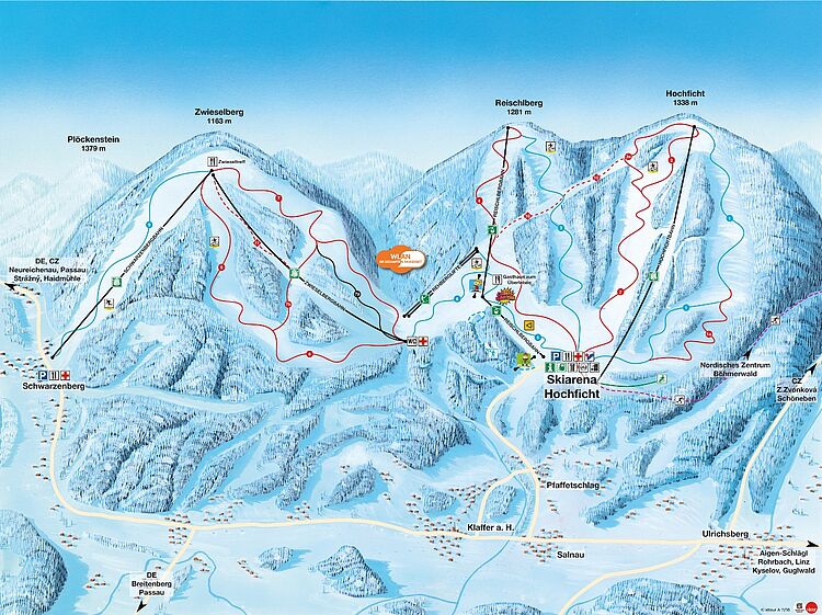 Pistenplan Klaffer am Hochficht - Böhmerwald aktuell