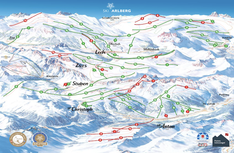 Current trail map St. Anton - Arlberg