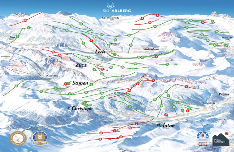 Pistenplan St. Anton - Arlberg