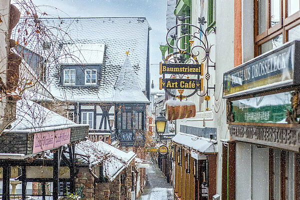 Drosselgasse im Winter (c) Rüdesheim Tourist AG - Marlis Steinmetz