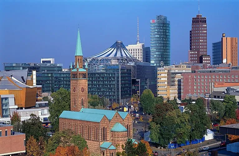 Panoramic view of the Berlin skyline at Potsdamer Platz