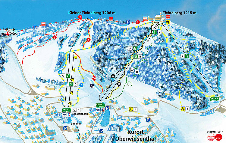 Pistenplan Oberwiesenthal Fichtelberg aktuell