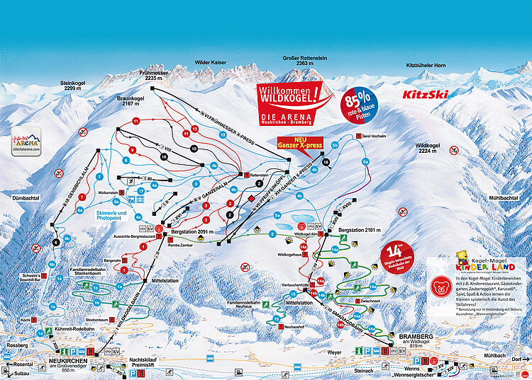 Current trail map Neukirchen - Bramberg