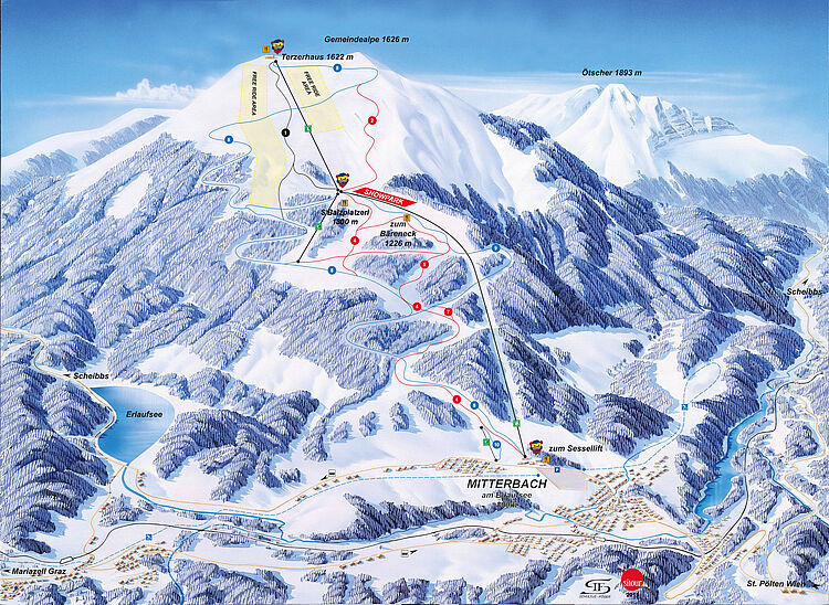 Trail map Gemeindealpe Mitterbach 2021