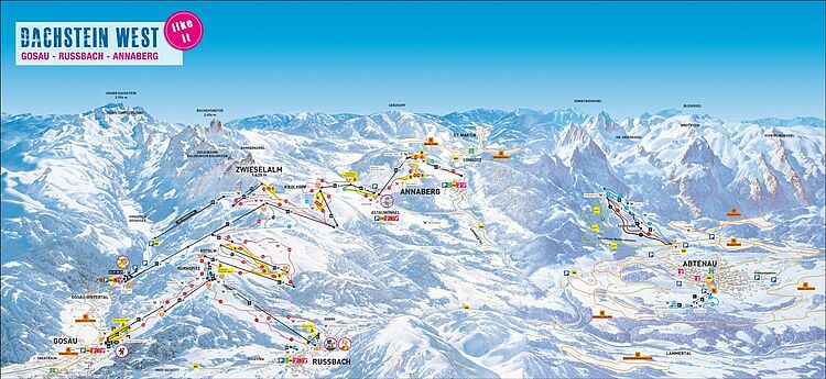 Current trail map Dachstein West - Annaberg