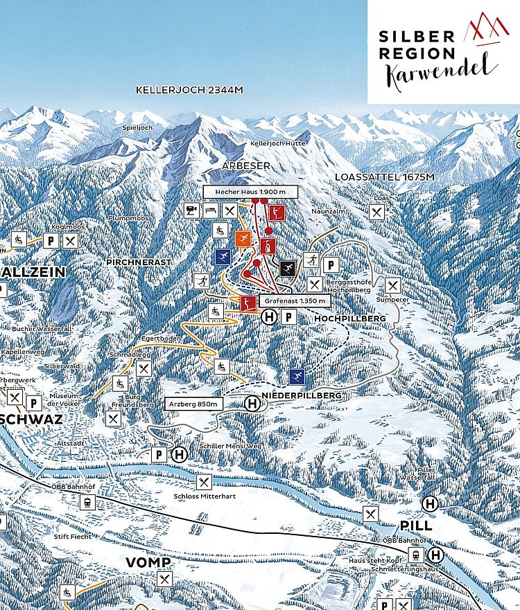Pistenplan Schwaz - Silberregion Karwendel aktuell
