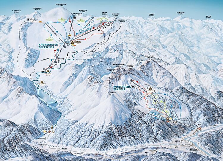 Current trail map Kaunertaler Gletscher - Kaunertal