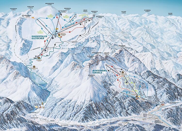 Pistenplan Kaunertaler Gletscher - Kaunertal aktuell