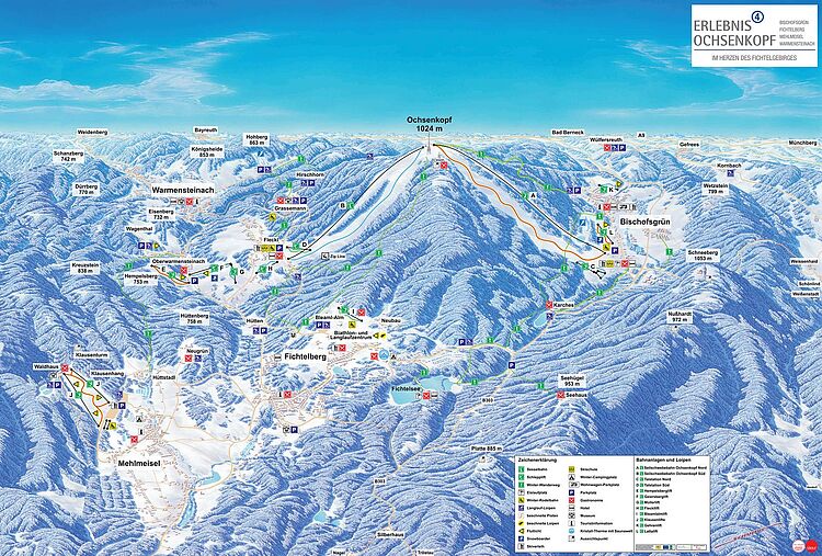 Ski map Fichtelberg Ochsenkopf 2020/2021
