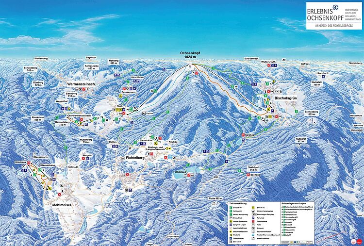 Pistenplan Fichtelberg Ochsenkopf aktuell