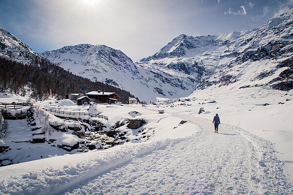 Moos in Passeier at wintertime