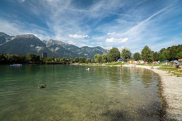 Innsbruck Rossau Swimming Lake in Summer