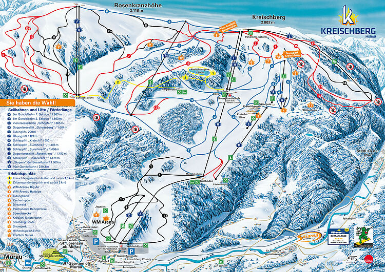 Current trail map Murau - Kreischberg