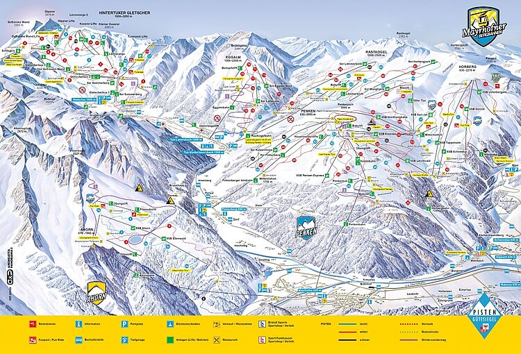 Current trail map Finkenberg - Tux - Mayrhofen