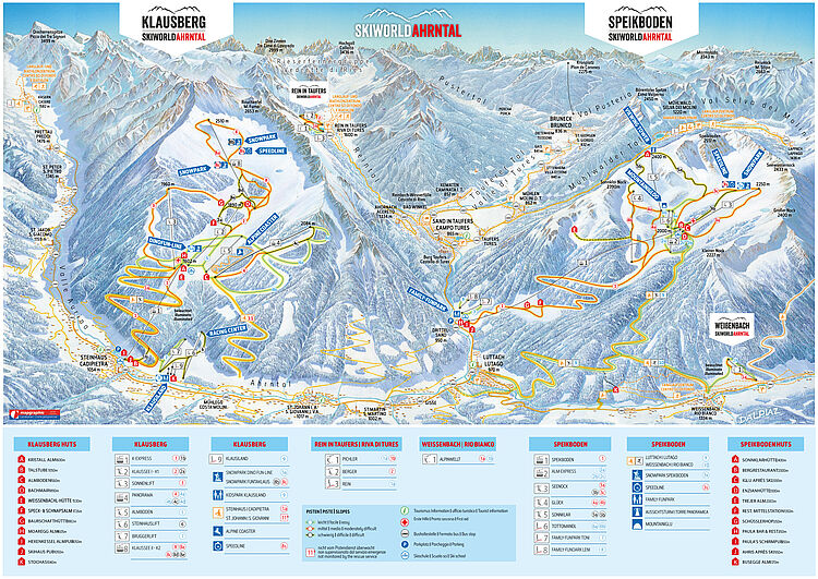 Pistenplan Skiworld Ahrntal aktuell