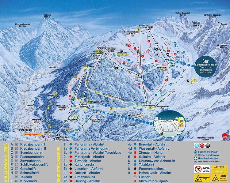 Current trail map Fulpmes - Schlick 2000