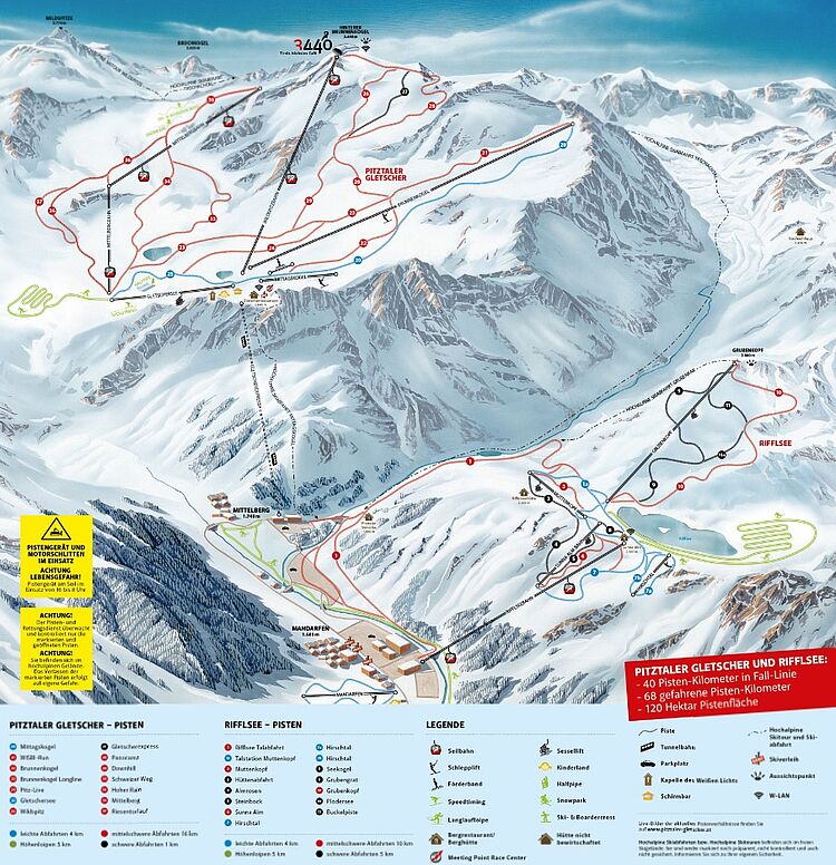 Current trail map Pitztaler - Gletscher