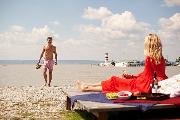 Swimming in the Neusiedler Lake ©Podersdorf Tourismus/lichtig.at