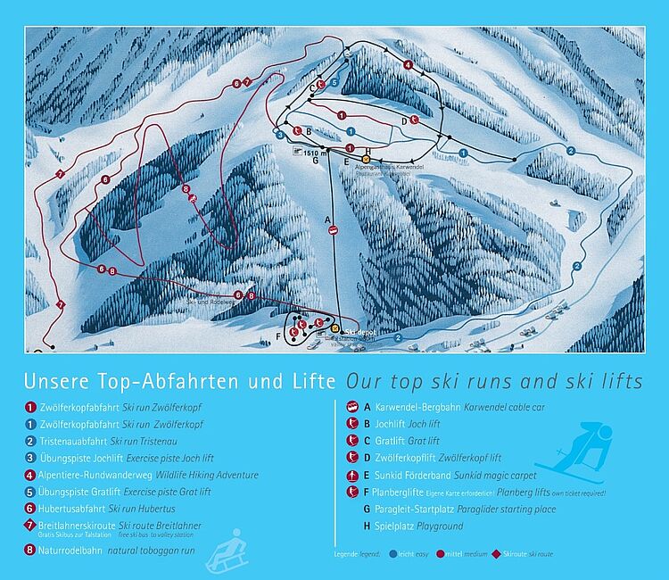 Current trail map Pertisau - Achensee