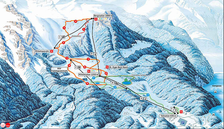 Ski map Berchtesgaden Jenner 2020/2021