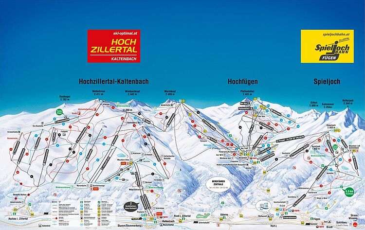 Current trail map Fügen - Hochfügen - Hochzillertal