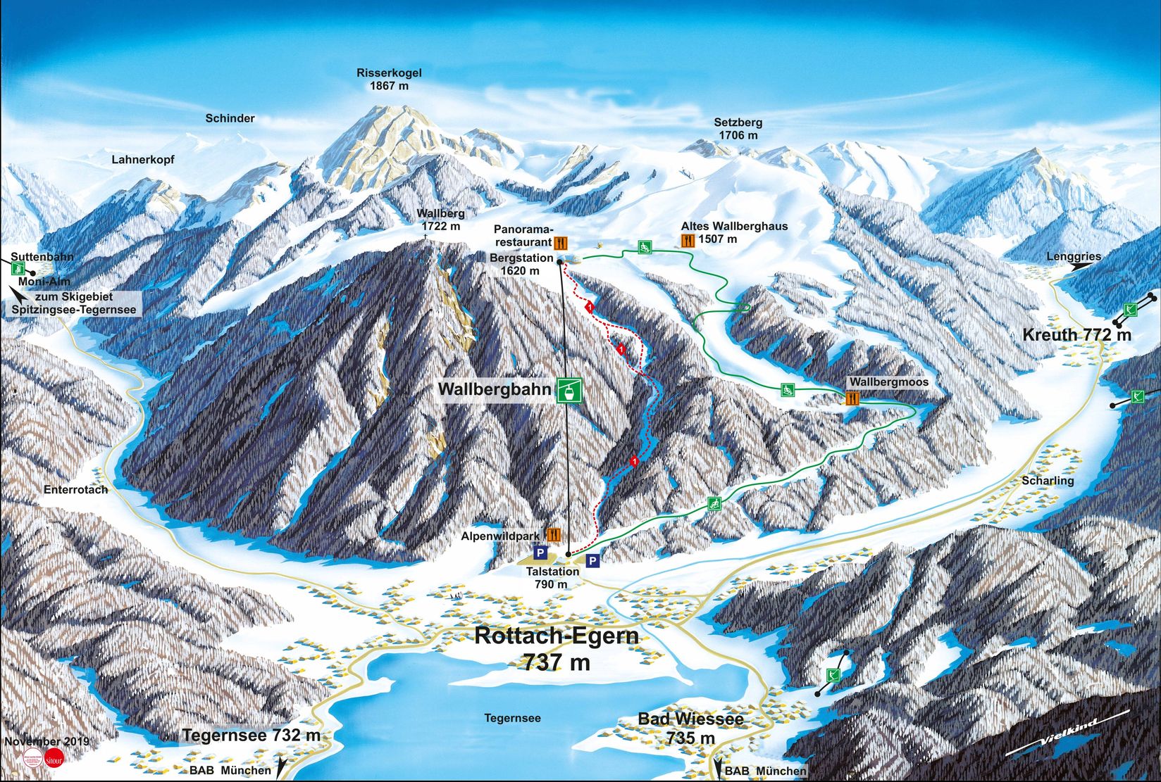Pistenplan Tegernsee Wallberg aktuell